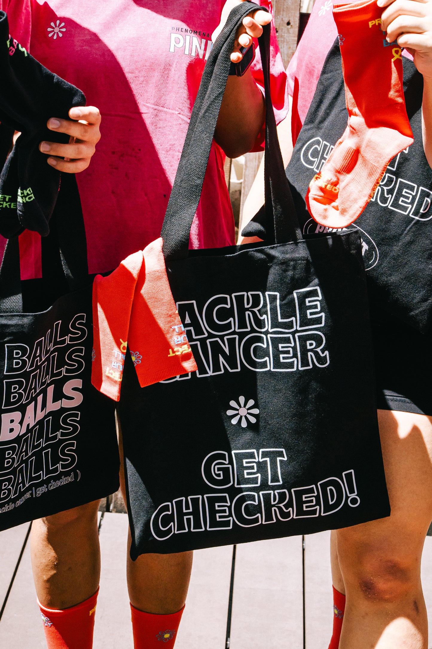 Balls Balls Balls x Get Checked Medium Black Tote Bag