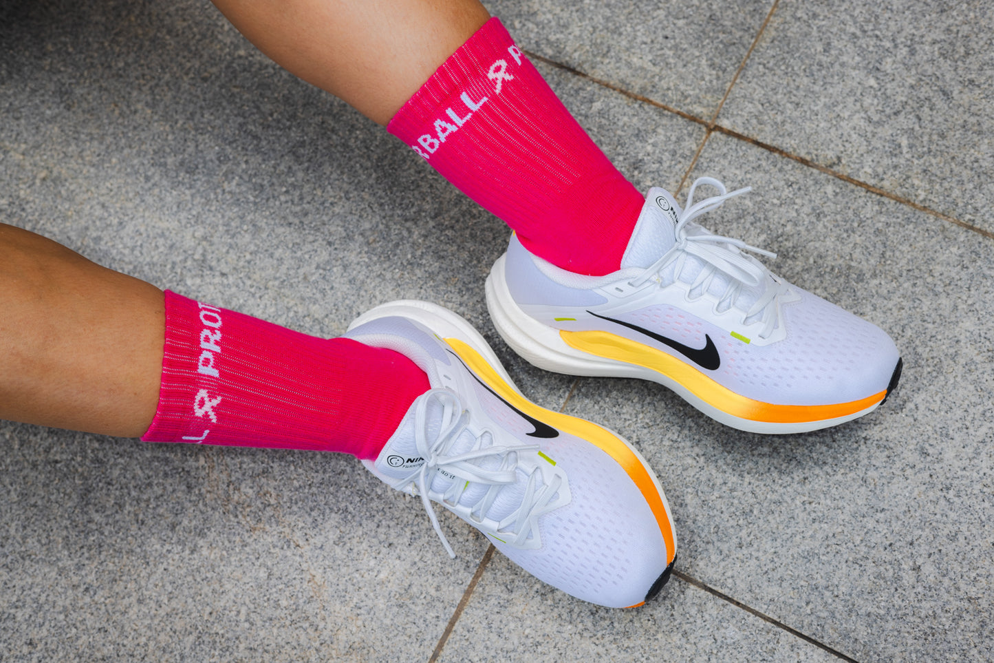 BRCA23 Pink Mid Crew Socks