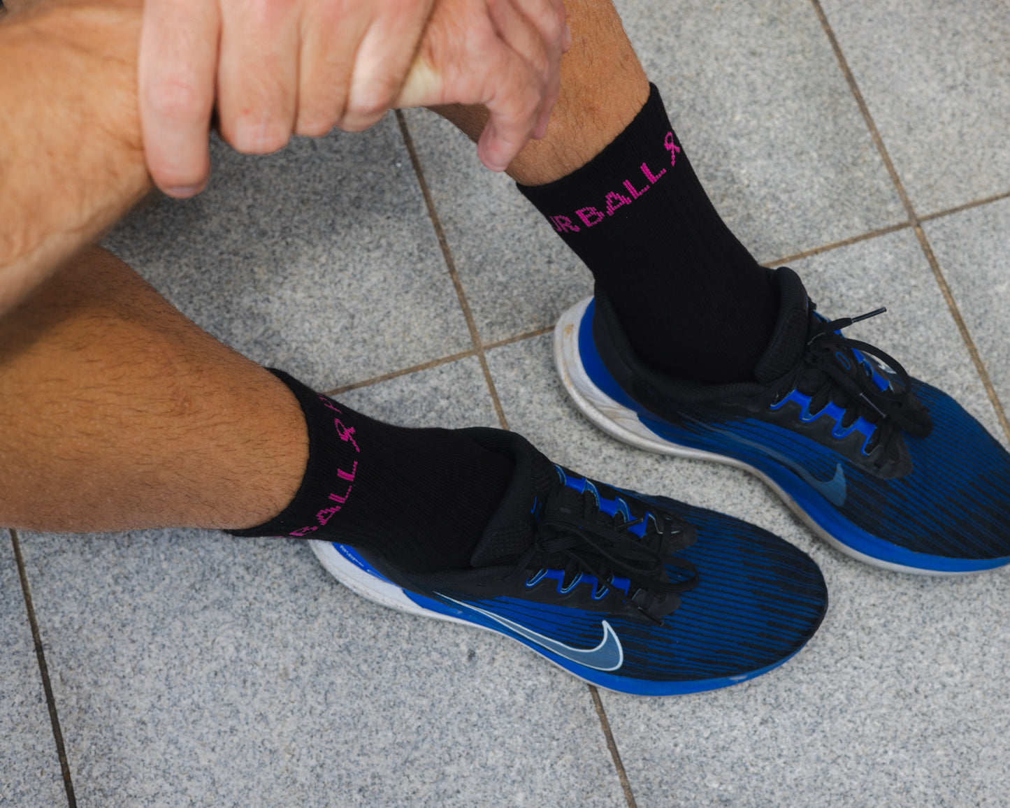PYB23 Black Mid Crew Socks
