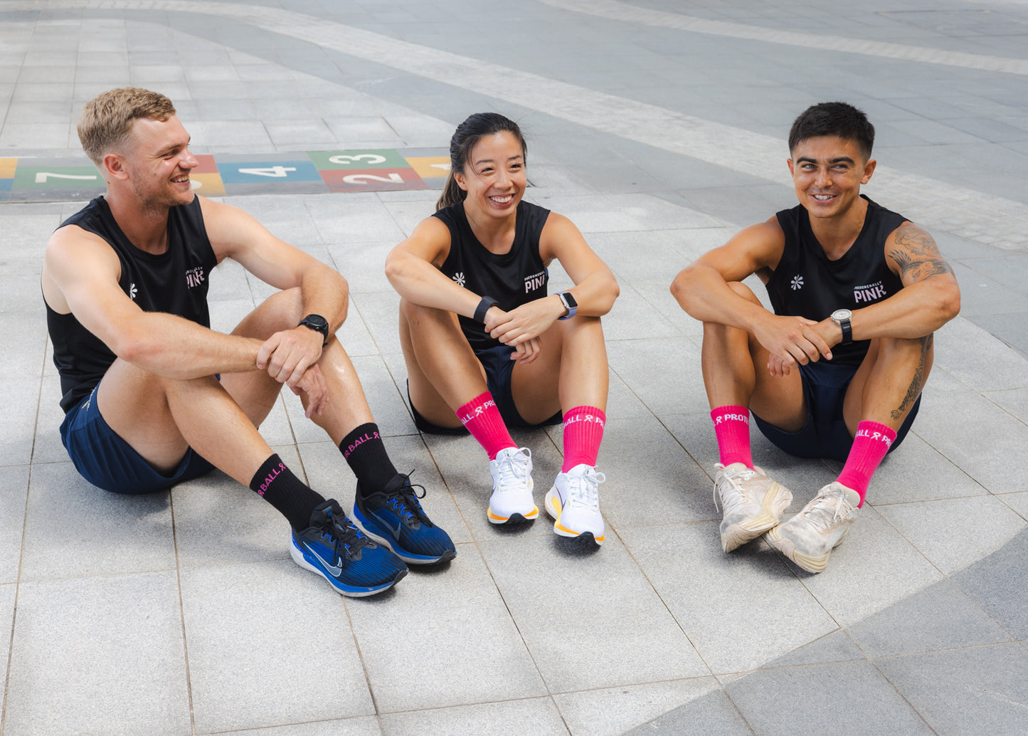 PYB23 Black Mid Crew Socks