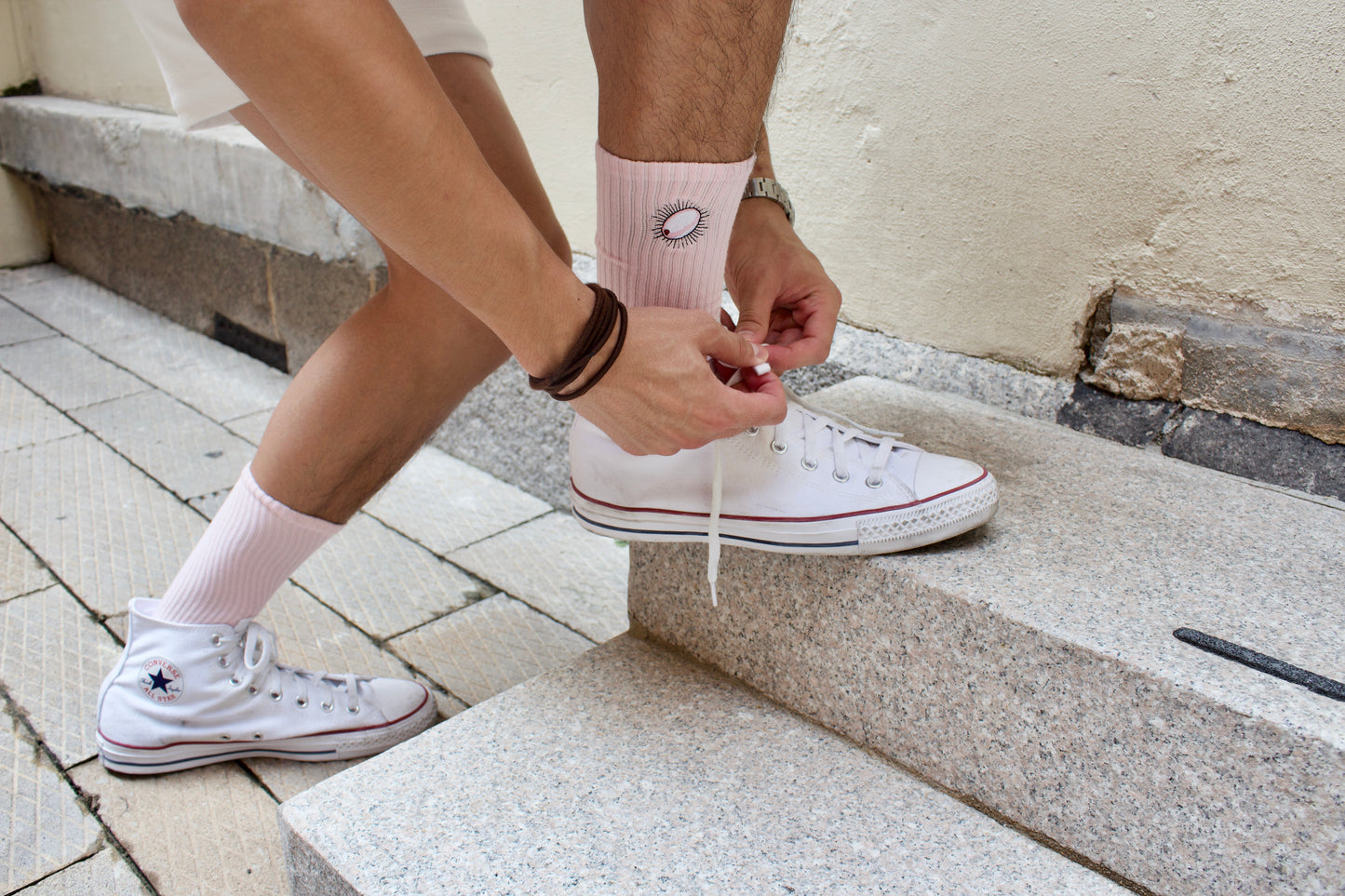 BRCA Pink Mid Crew Socks
