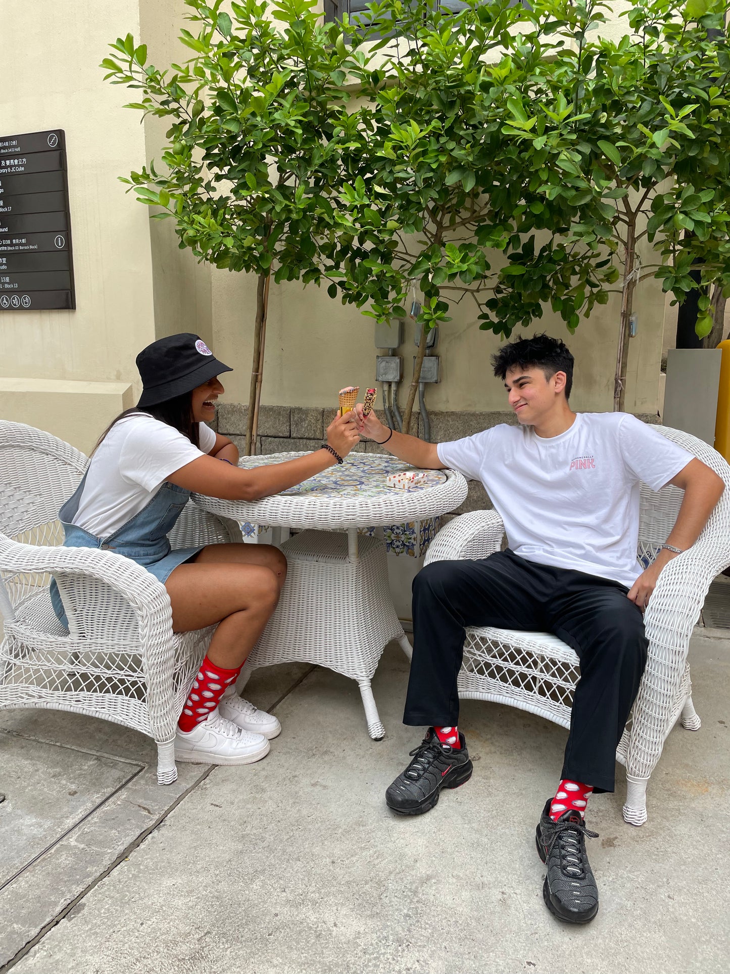 HOXB Red Mid Crew Socks
