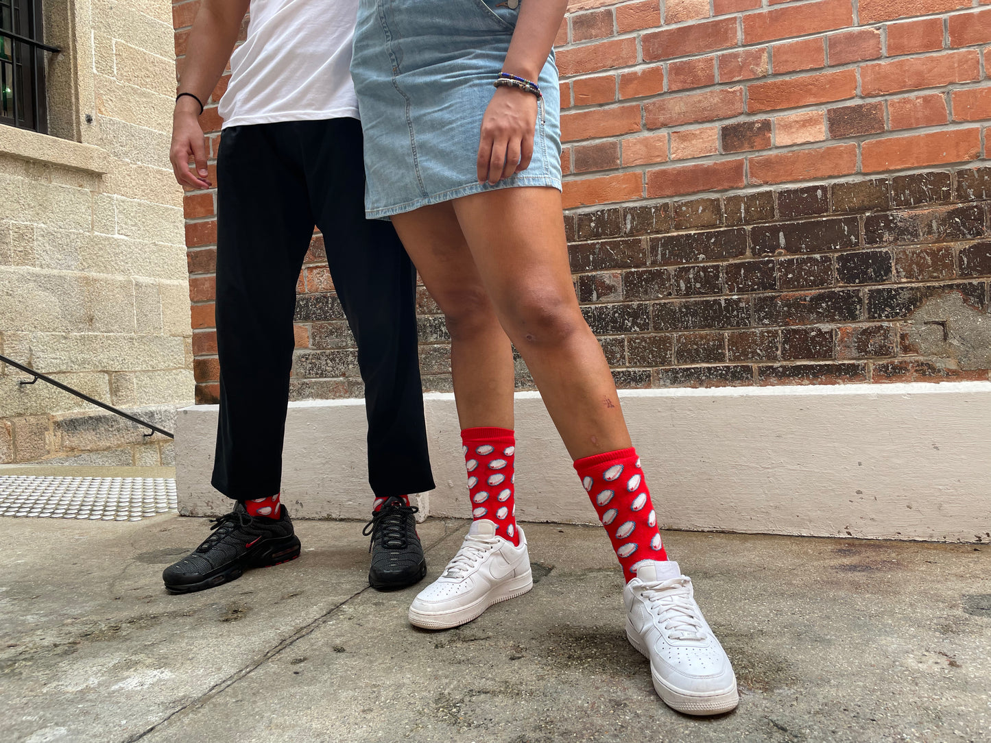 HOXB Red Mid Crew Socks