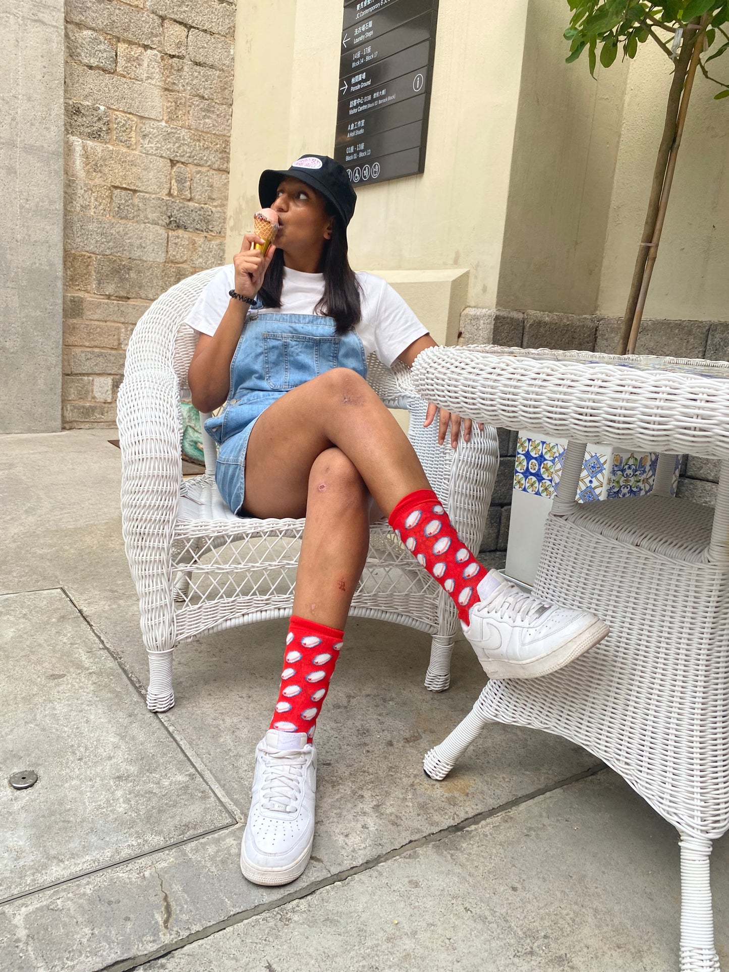 HOXB Red Mid Crew Socks