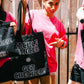 Tackle Cancer x Protect Your Ball Large Black Tote Bag