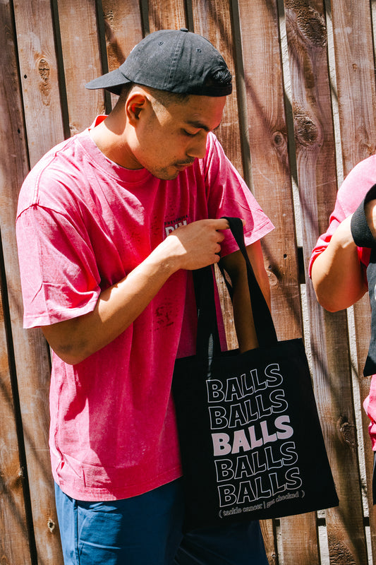 Balls Balls Balls x Get Checked Medium Black Tote Bag