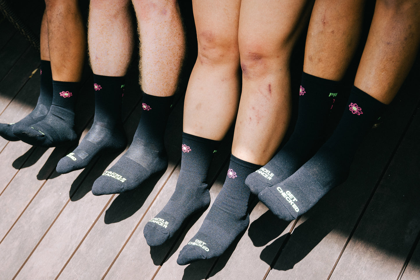 PYB25 Black Mid Crew Socks
