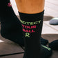 PYB25 Black Mid Crew Socks