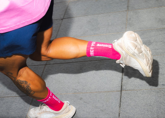 BRCA23 Pink Mid Crew Socks