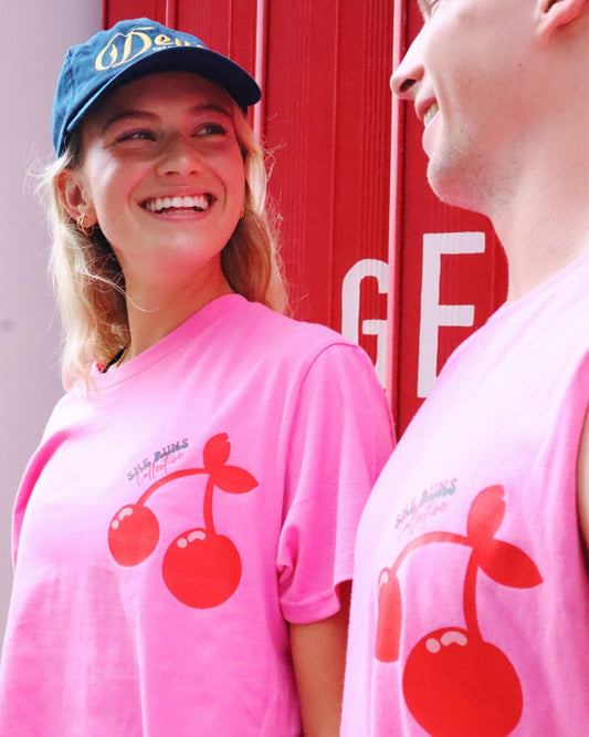 Protect Your Cherries 2025 Pink Tee - She Runs Collective x Phenomenally Pink