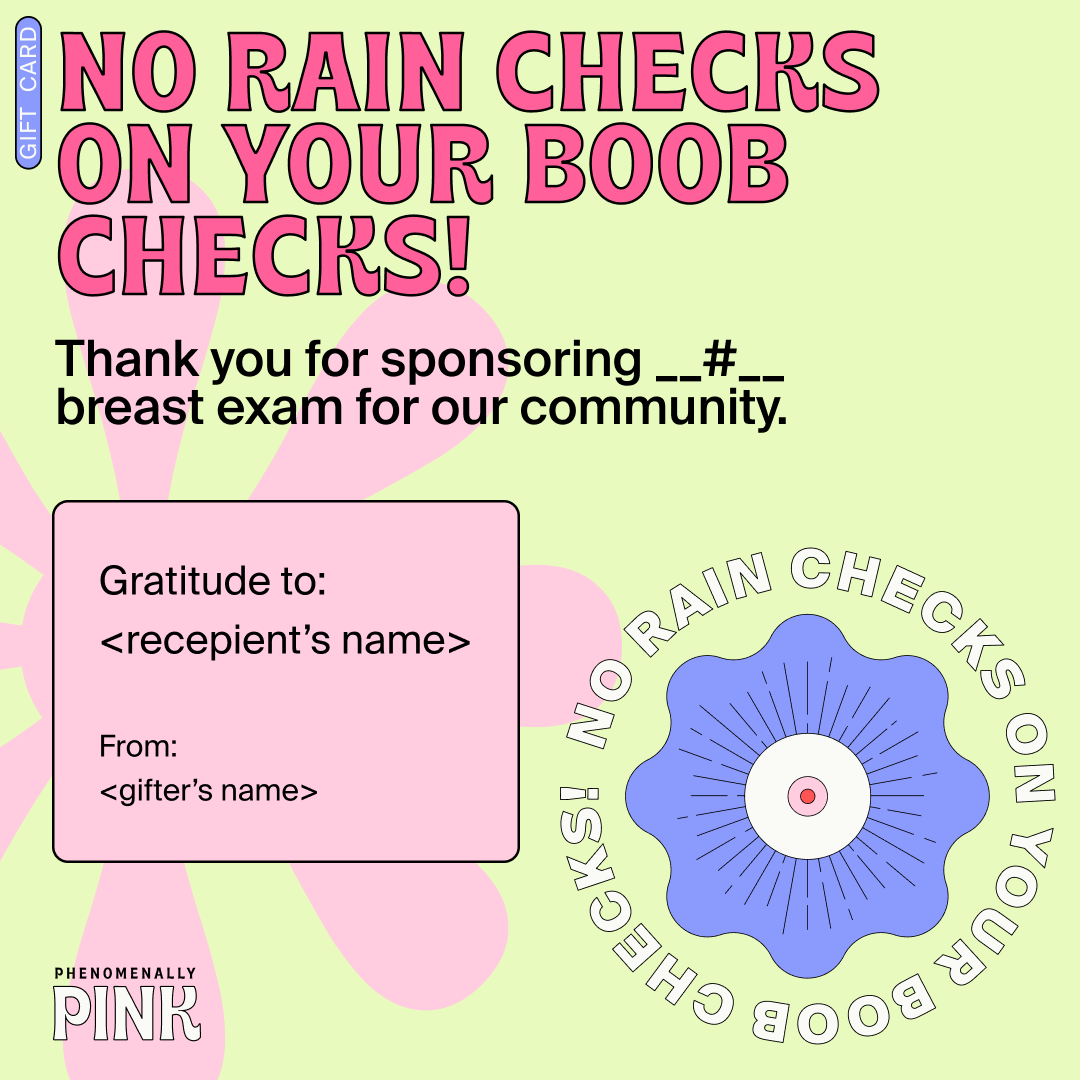 Breast Exam Sponsorship Gift Card/Certificate